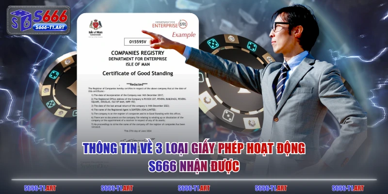 Thông tin về 3 loại giấy phép hoạt động S666 nhận được